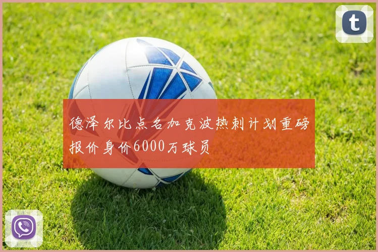 德泽尔比点名加克波热刺计划重磅报价身价6000万球员